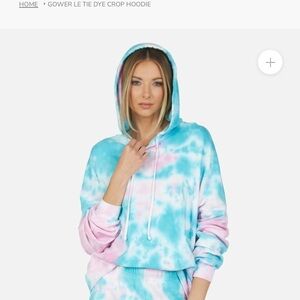 Michael Lauren Gower Tie Dye Crop Hoodie